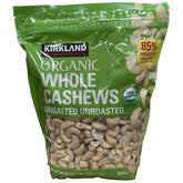 Kirkland Signatures Organic Whole Cashews Unsalted Unroasted - 2 Lb 8 Oz (2 Pack)